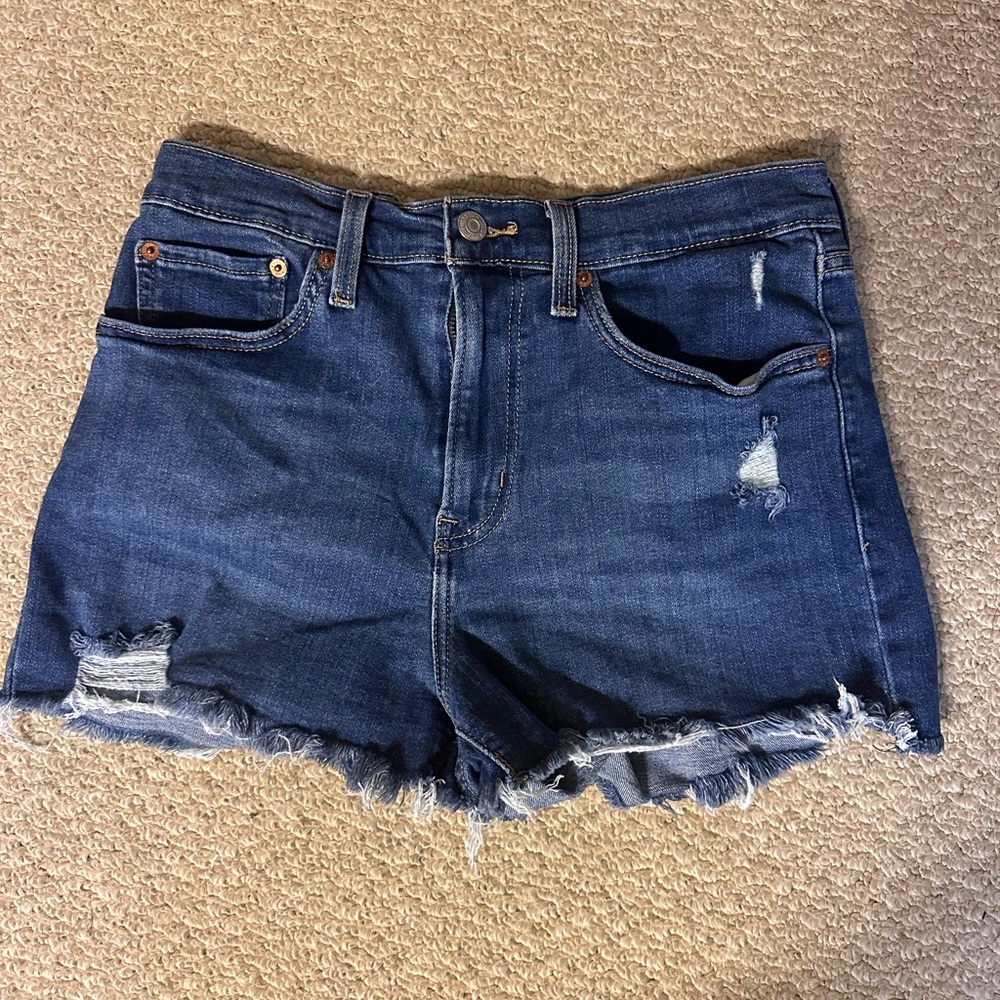 Levi’s High Rise Shorts (Dark Wash)